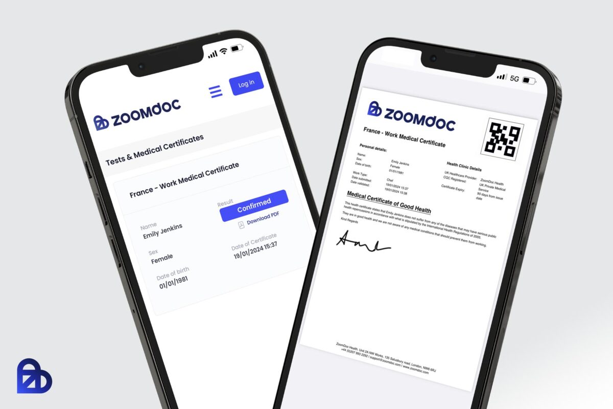 France - Work Medical Certificate