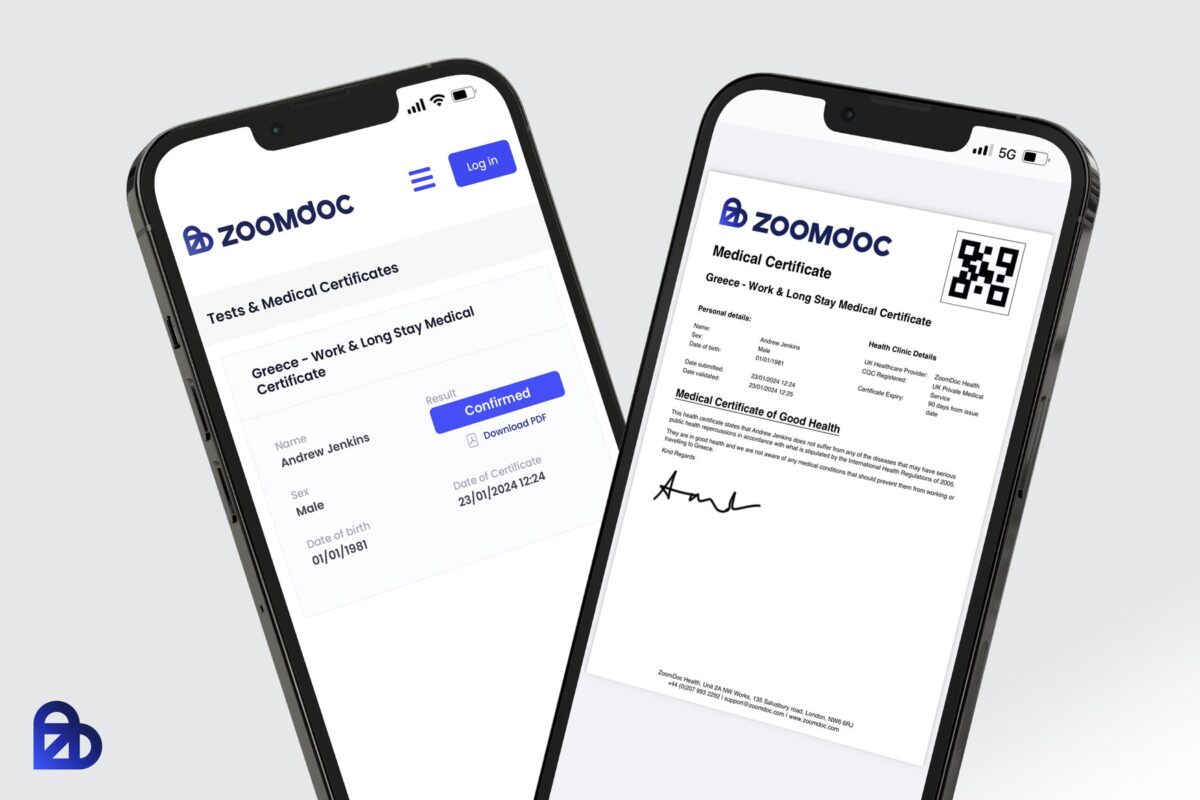Greece - Work & Long Stay Medical Certificate