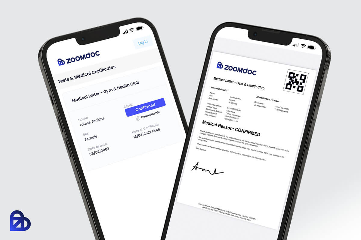 Gym & Health Club Medical Letter